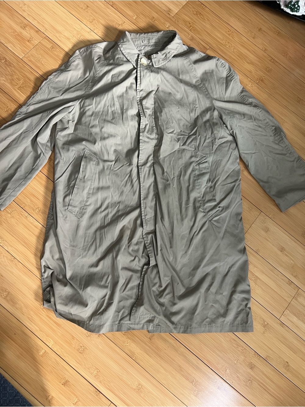 Vtg 60s Abercrombie Fitch Mac Trench Coat Gray Mens XL Raglan Rain Jacket